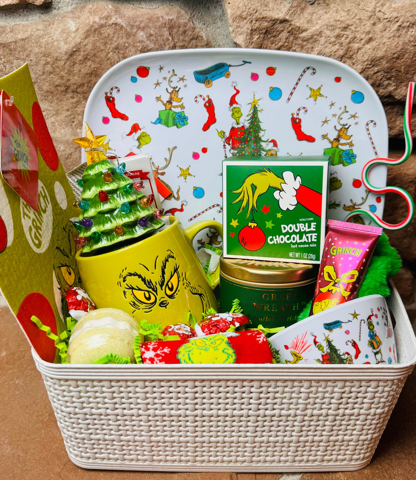 Christmas Feeling Grinchy Gift Basket