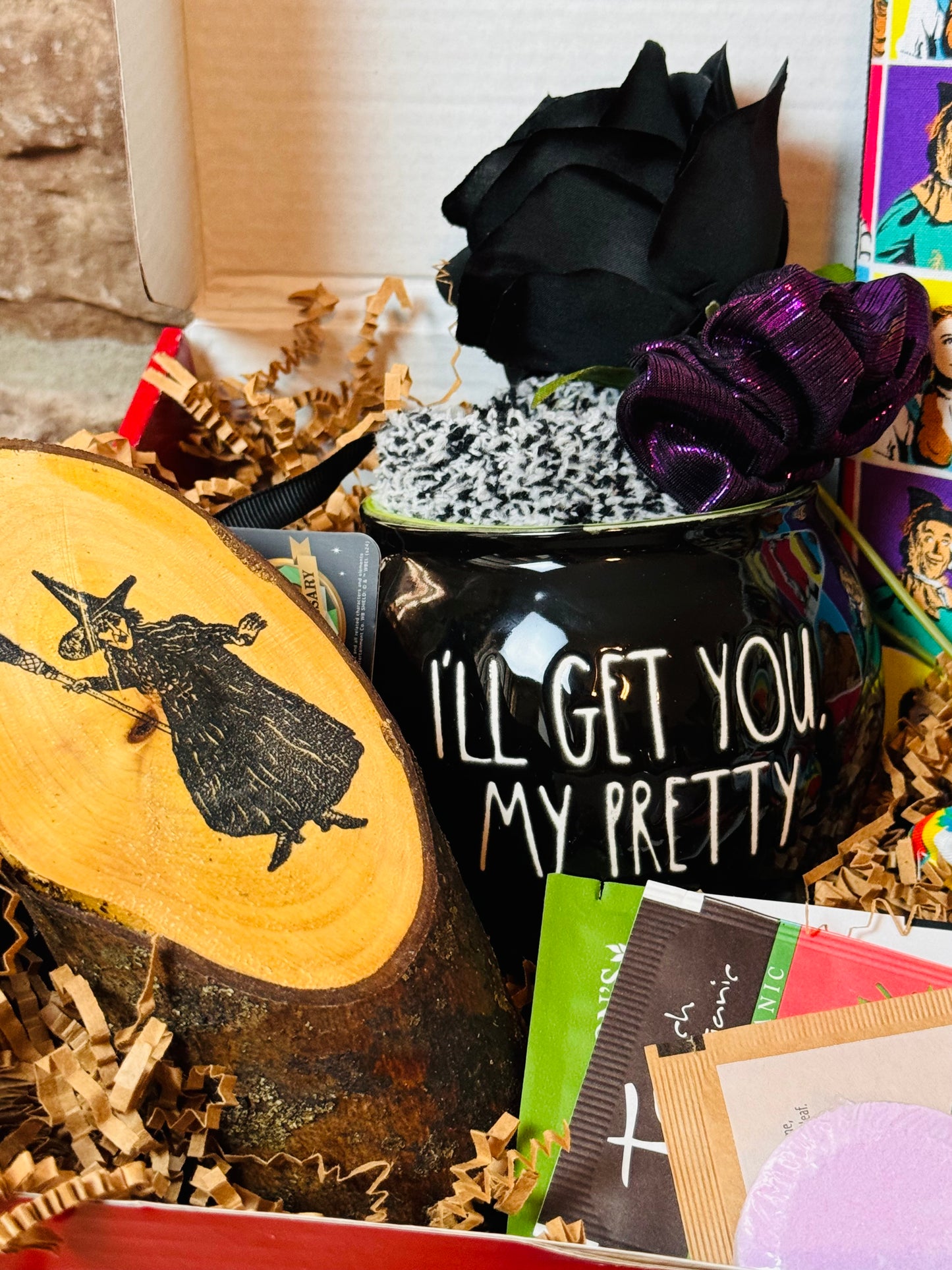 I'll Get You My Pretty, Wizard of Oz Gift Basket. Journal and Mug Gift.