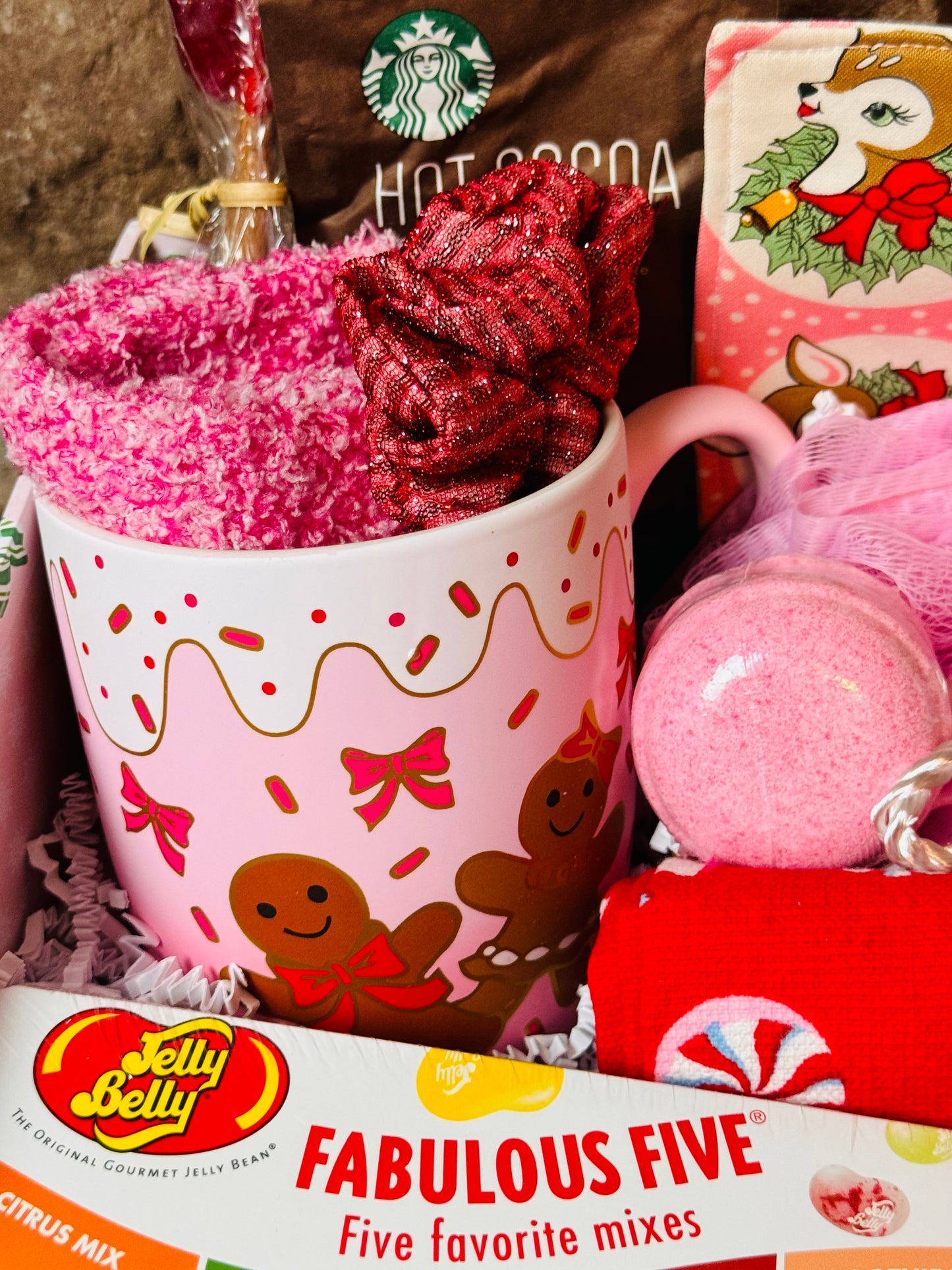 Pink Peppermint Christmas Gift Basket